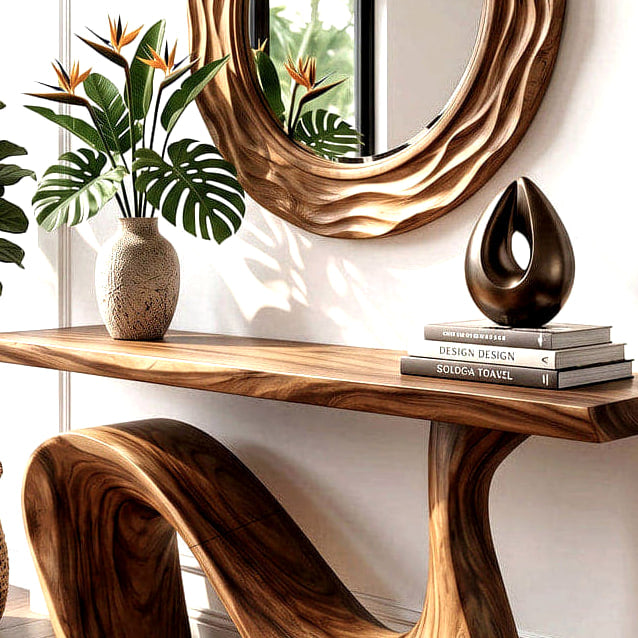 Modern Console Table, solid wood console table, made to order by Rootelier