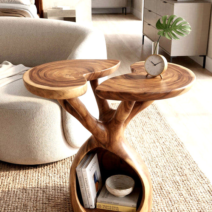 Branch Form Side Table - solid wood side table, view 2