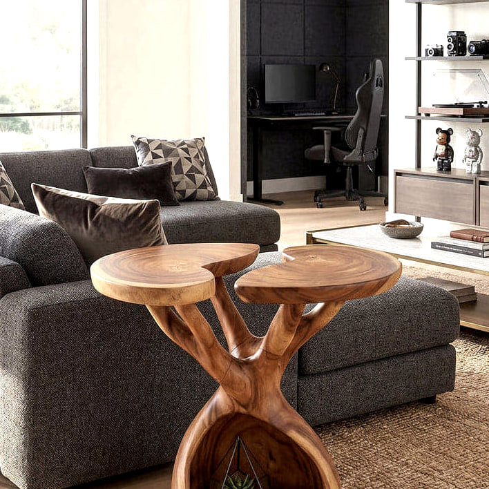 Branch Form Side Table - solid wood side table, view 3