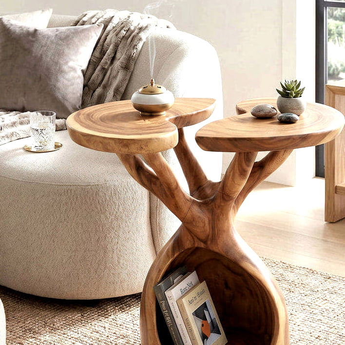 Branch Form Side Table - solid wood side table, view 5