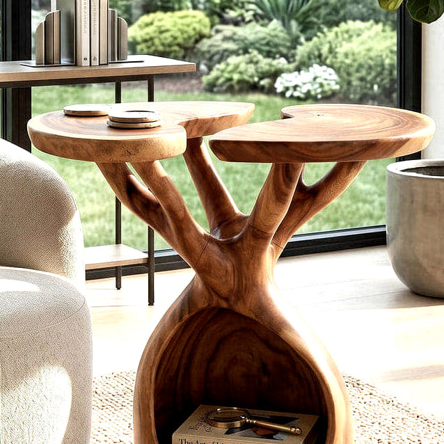 Branch Form Side Table - solid wood side table, made to order by Rootelier