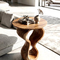 Twisted Form End Table - solid wood side table, view 2