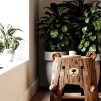 Bear Form Nightstand - solid wood record player stand, view 2