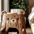 Bear Form Nightstand - solid wood record player stand, view 6
