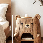 Bear Form Nightstand - solid wood record player stand, view 8