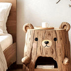 Bear Form Nightstand - solid wood record player stand, made to order by Rootelier
