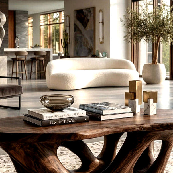 Open Loop Coffee Table - solid wood coffee table, view 8