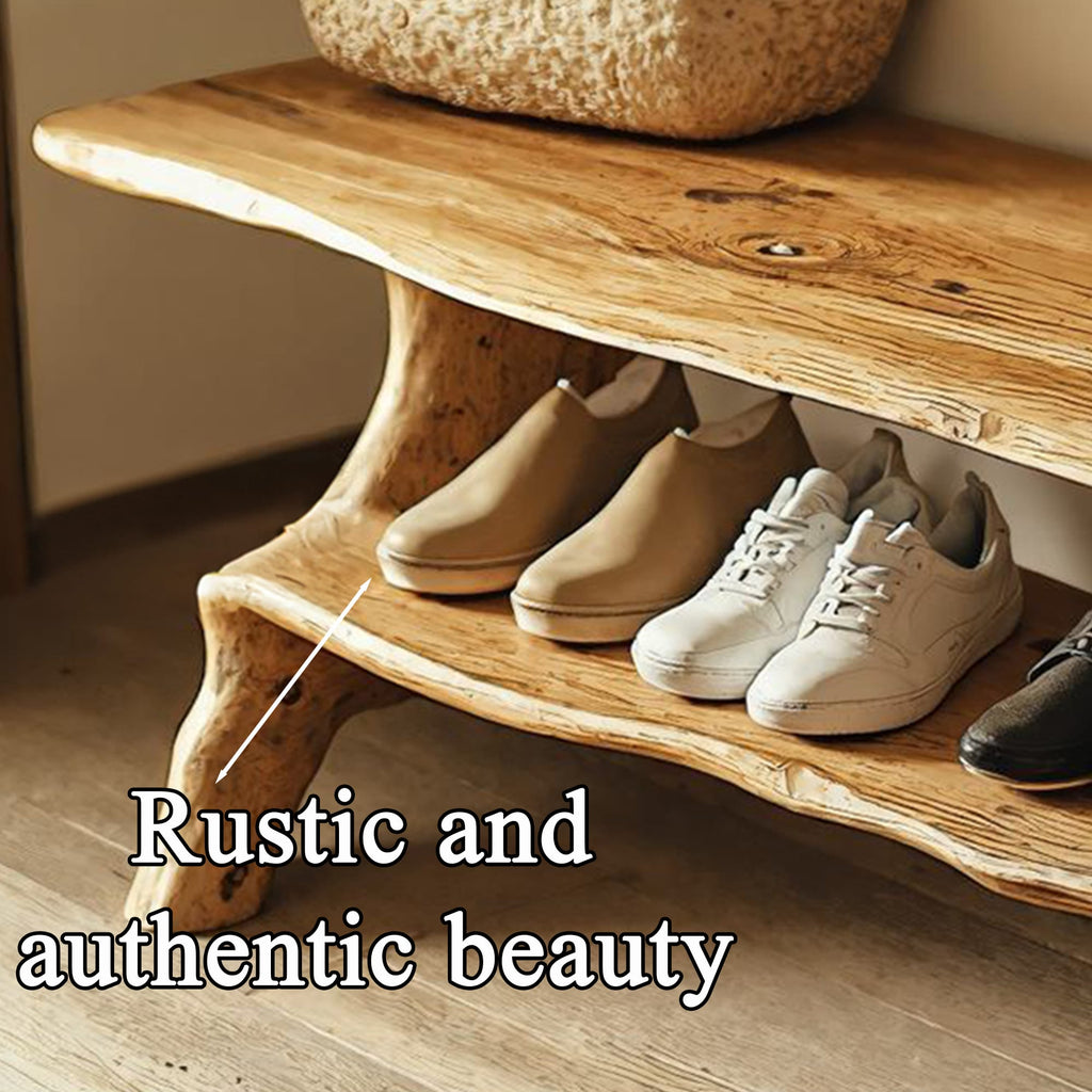 Handmade Hallway Bench Shoe Rack, solid wood, built to order