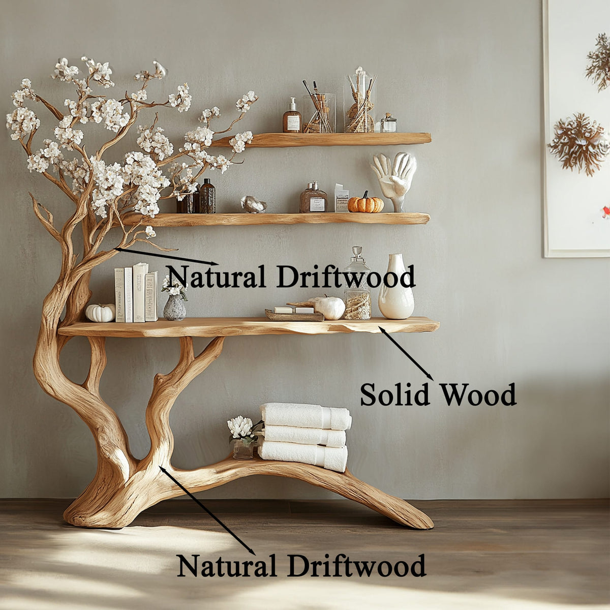 Handmade Console Table Wall Mounted Table, solid wood, built to order