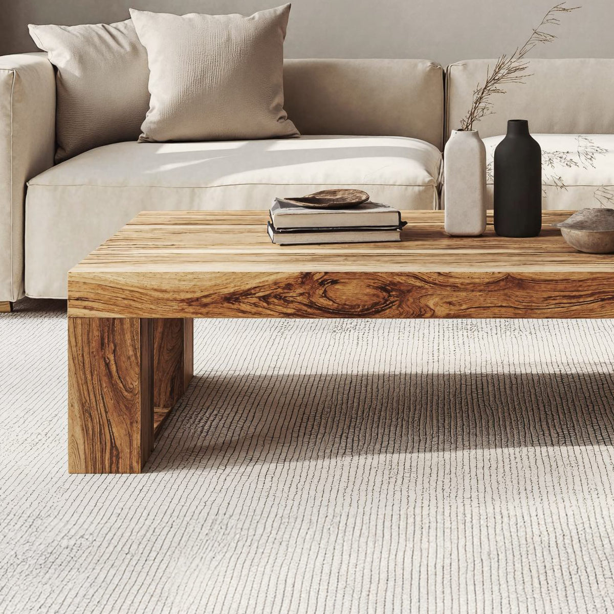 Minimalist Coffee Table Family Room Clean Look, solid wood, built to order