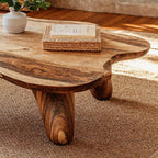 Curved Wood Coffee Table Low Coffee Table, solid wood, built to order