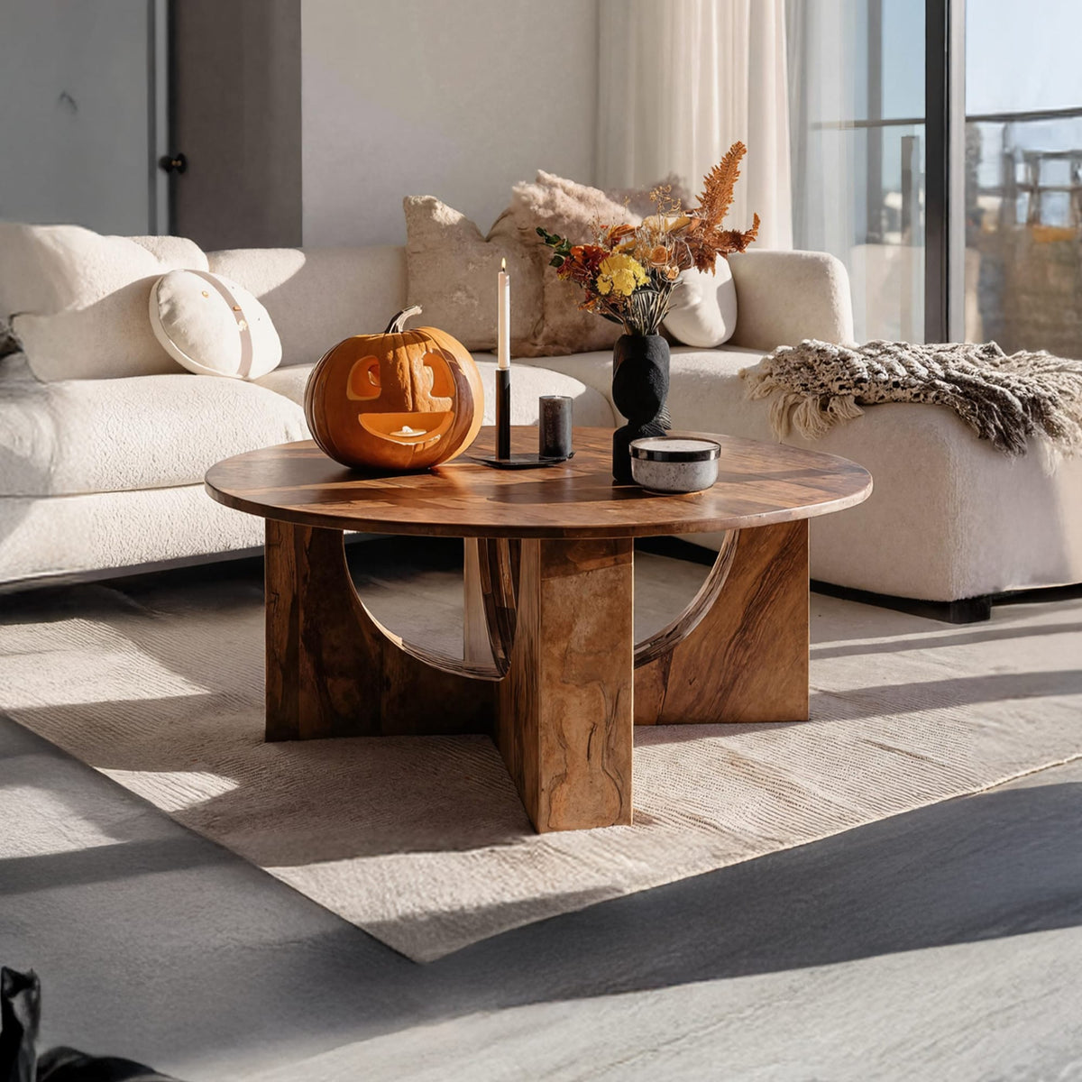 Mid Century Solid Centerpiece Coffee Table