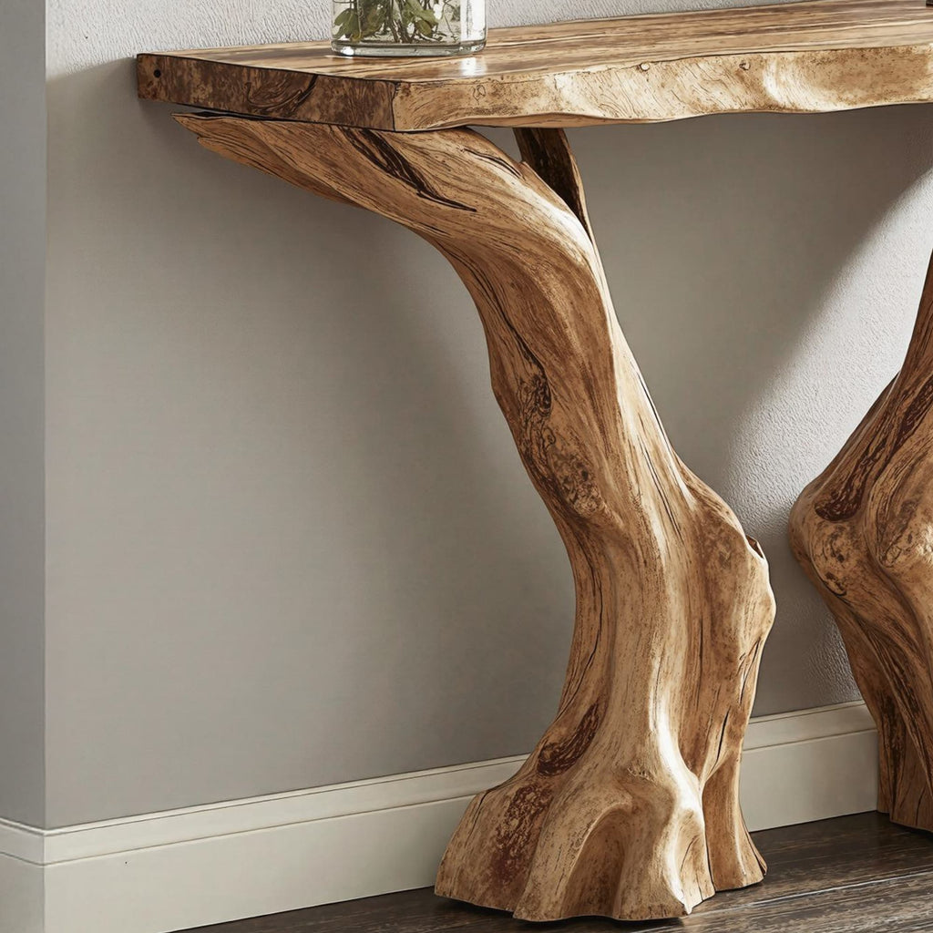 Live Edge Rustic Console Table, solid wood, built to order