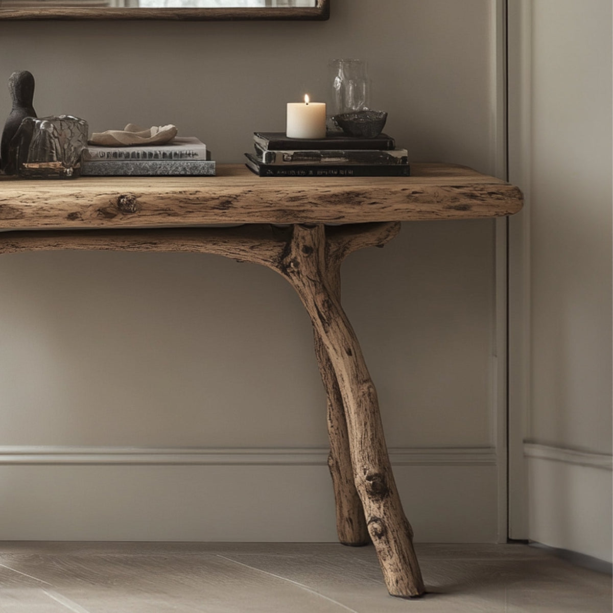 Curve Console Table Handcraft, solid wood, built to order