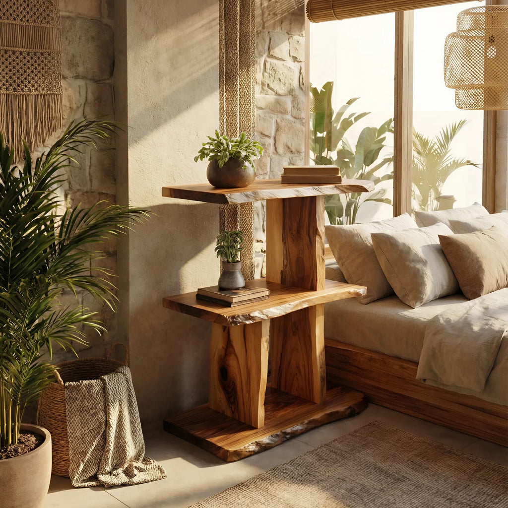 Live Edge Multi-tier Wall Shelf