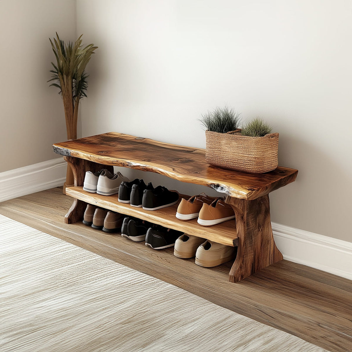 Farmhouse Entryway Bench Livingroom Furniture, solid wood, built to order
