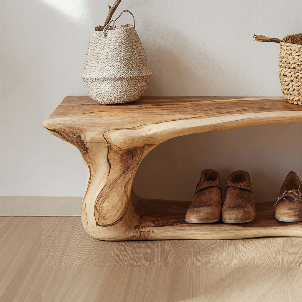 Custom Wood Shoe Bench Rack Shoe Storage, solid wood, built to order