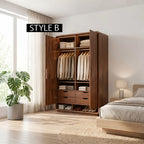 Minimalist Textured Surface Wardrobe, solid wood, built to order