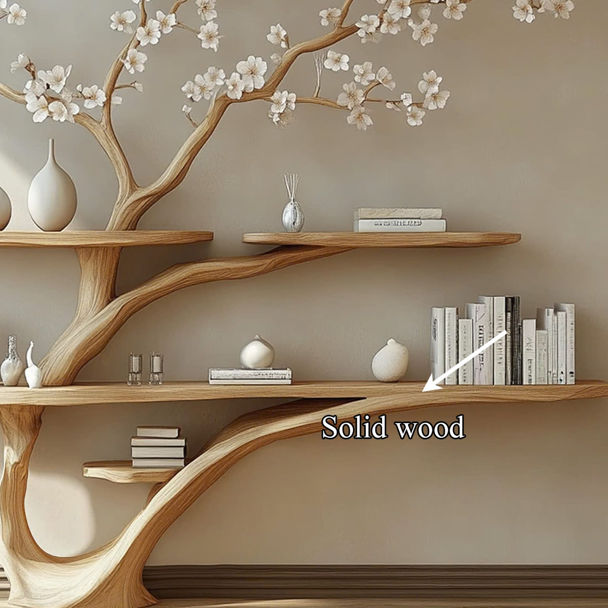 Handmade Tree Bookcase Bookcase Home Decor Gifts, solid wood, built to order