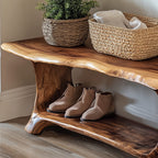 Handmade Entryway Shoe Bench Rack Livingroom Furniture, solid wood, built to order