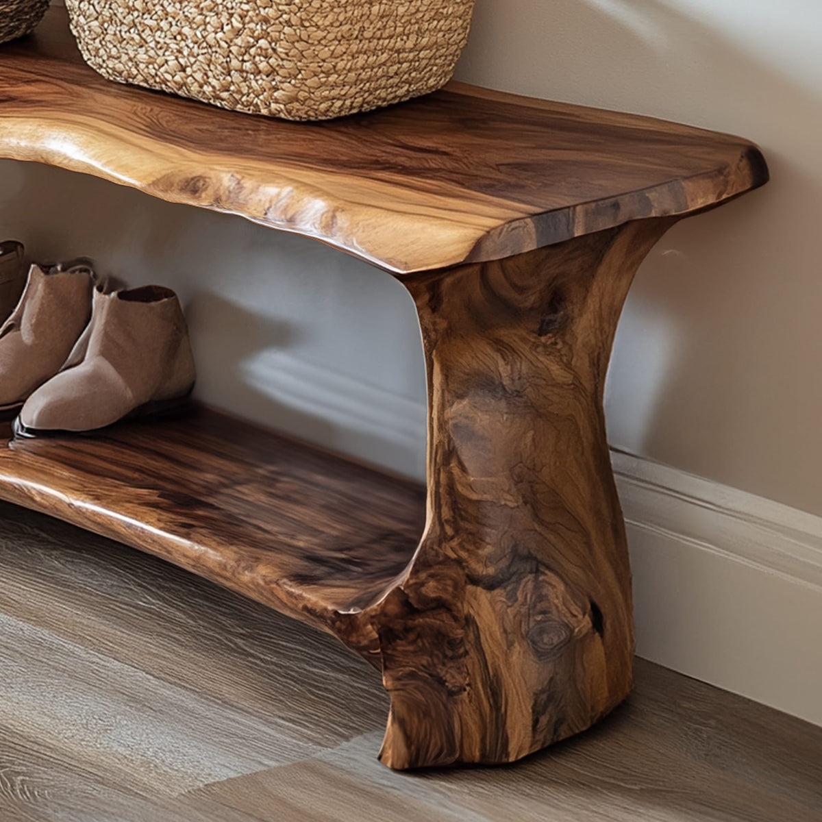 Handmade Entryway Shoe Bench Rack Livingroom Furniture, solid wood, built to order