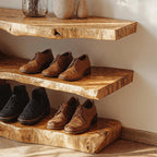 3-tier Wooden Shoe Rack Bench for Organizing Shoes & Bags, solid wood, built to order
