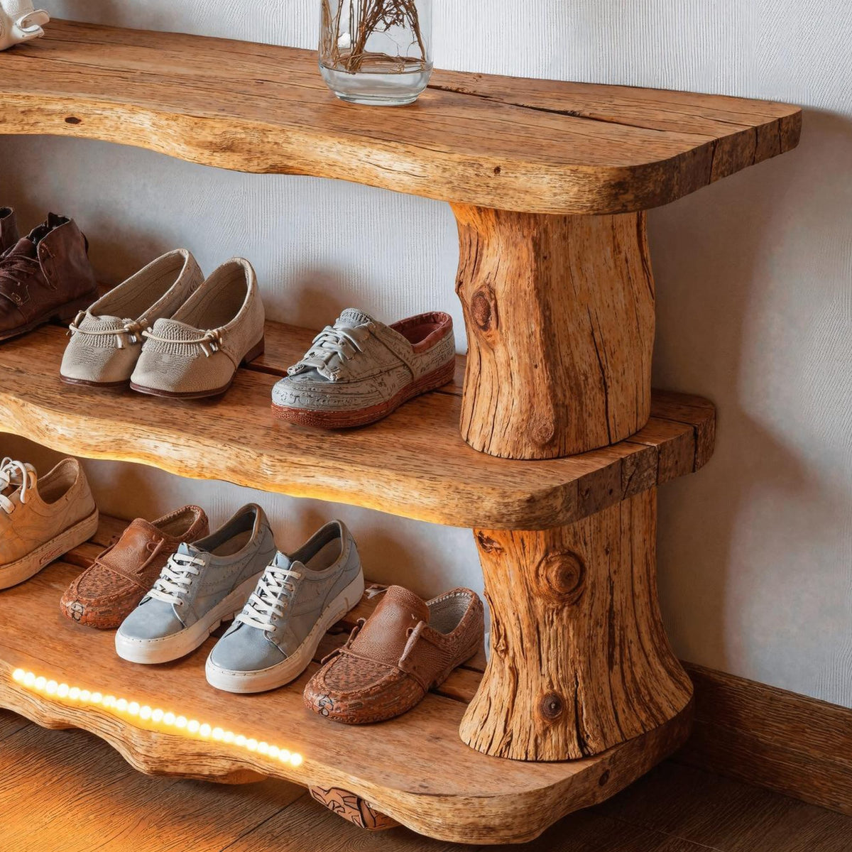 Handmade Shoe Storage Bench, solid wood, built to order