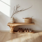 Custom Wood Shoe Bench Rack Shoe Storage, solid wood, built to order