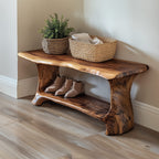 Handmade Entryway Shoe Bench Rack Livingroom Furniture, solid wood, built to order