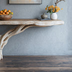 Floating Edge Console Table Handcraft Table Decor, solid wood, built to order