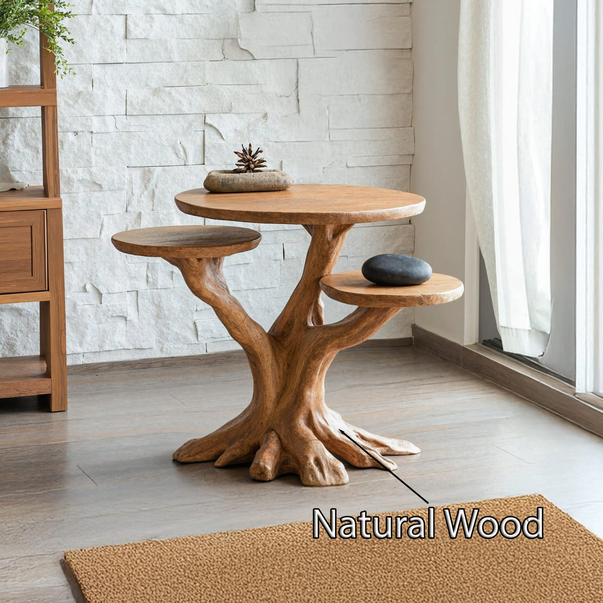 Farmhouse Live Edge End Table Living Room Decor, solid wood, built to order