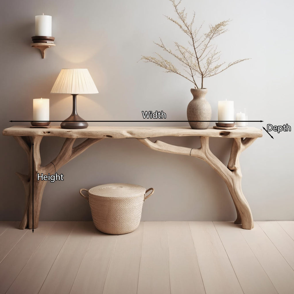 Decorative Wooden Entryway Table Handcarfted Table, solid wood, built to order