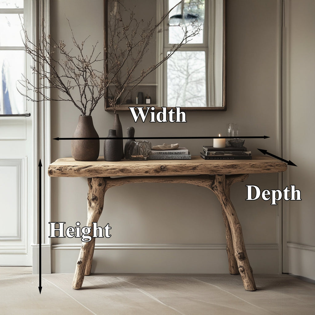 Curve Console Table Handcraft, solid wood, built to order