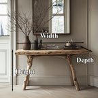 Curve Console Table Handcraft, solid wood, built to order
