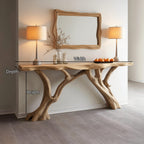 Curved Live Edge Console Table Hallway Table, solid wood, built to order