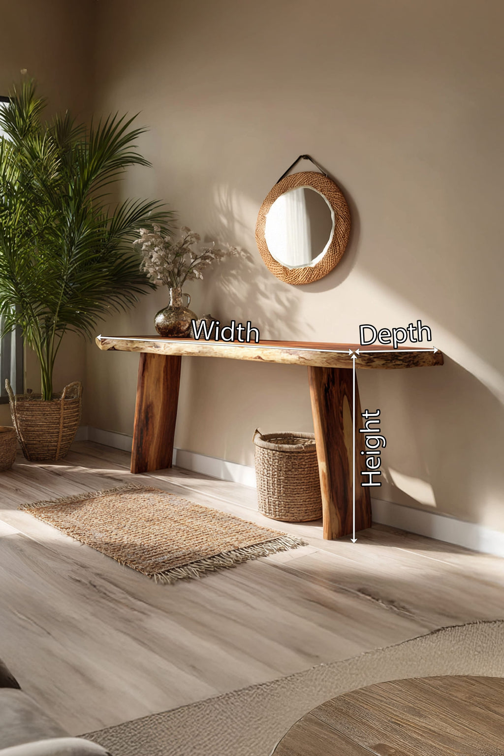 Live Edge Entryway Solid Console Table