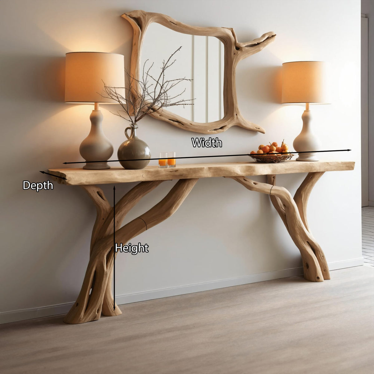 Rustic Console Table Entry Table Decorative, solid wood, built to order