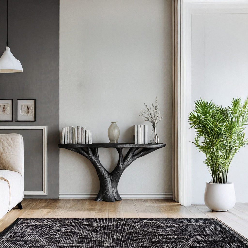 Practical Wood Console Table, solid wood, built to order