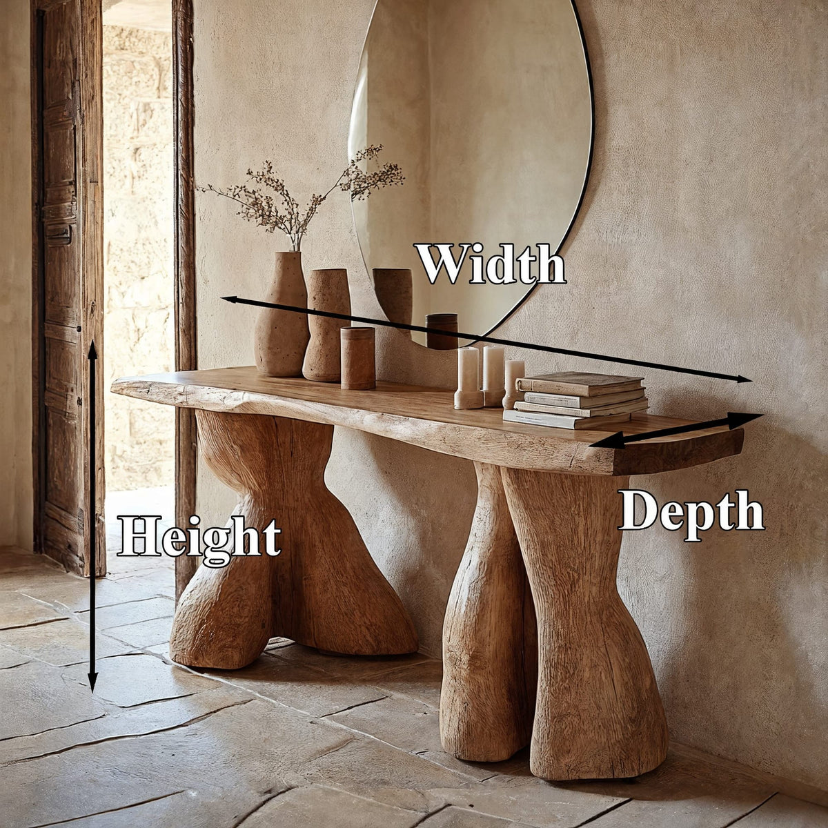 Entry Console Table Solid, solid wood, built to order