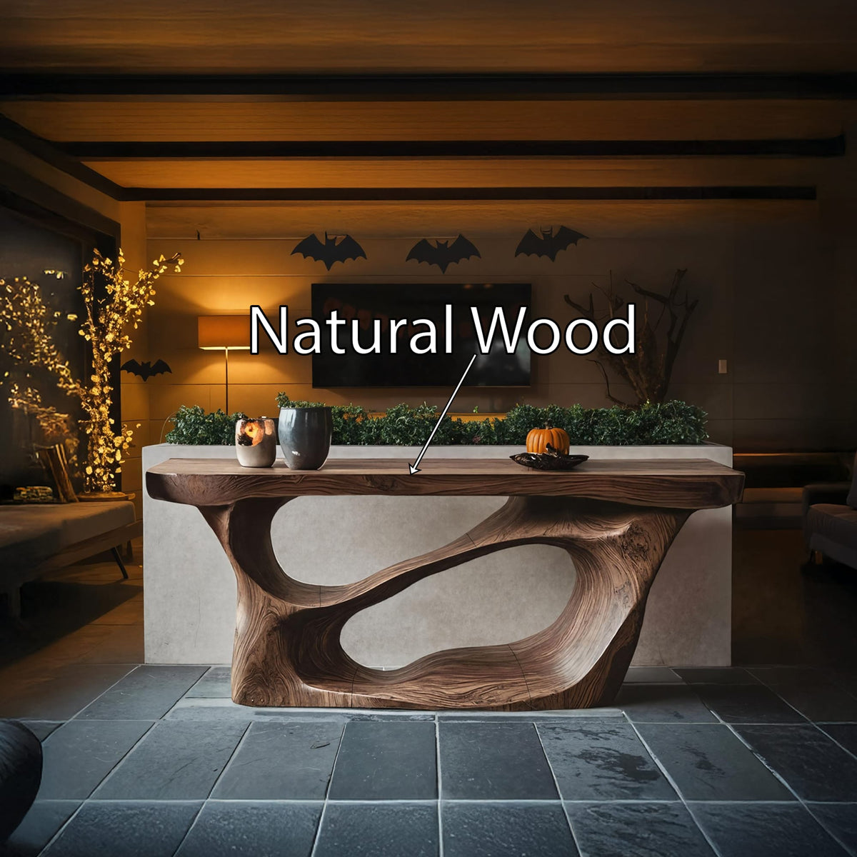 Handcrafted Live Edge Entryway Table, solid wood, built to order
