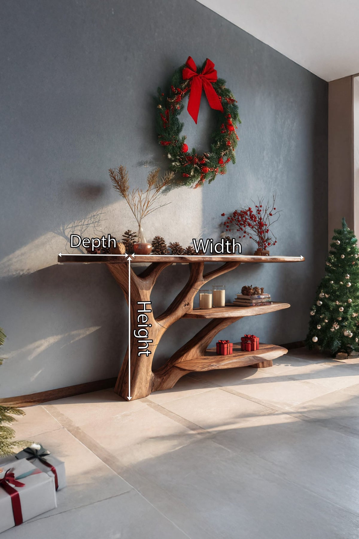 Live Edge Modern Hallway Console Table