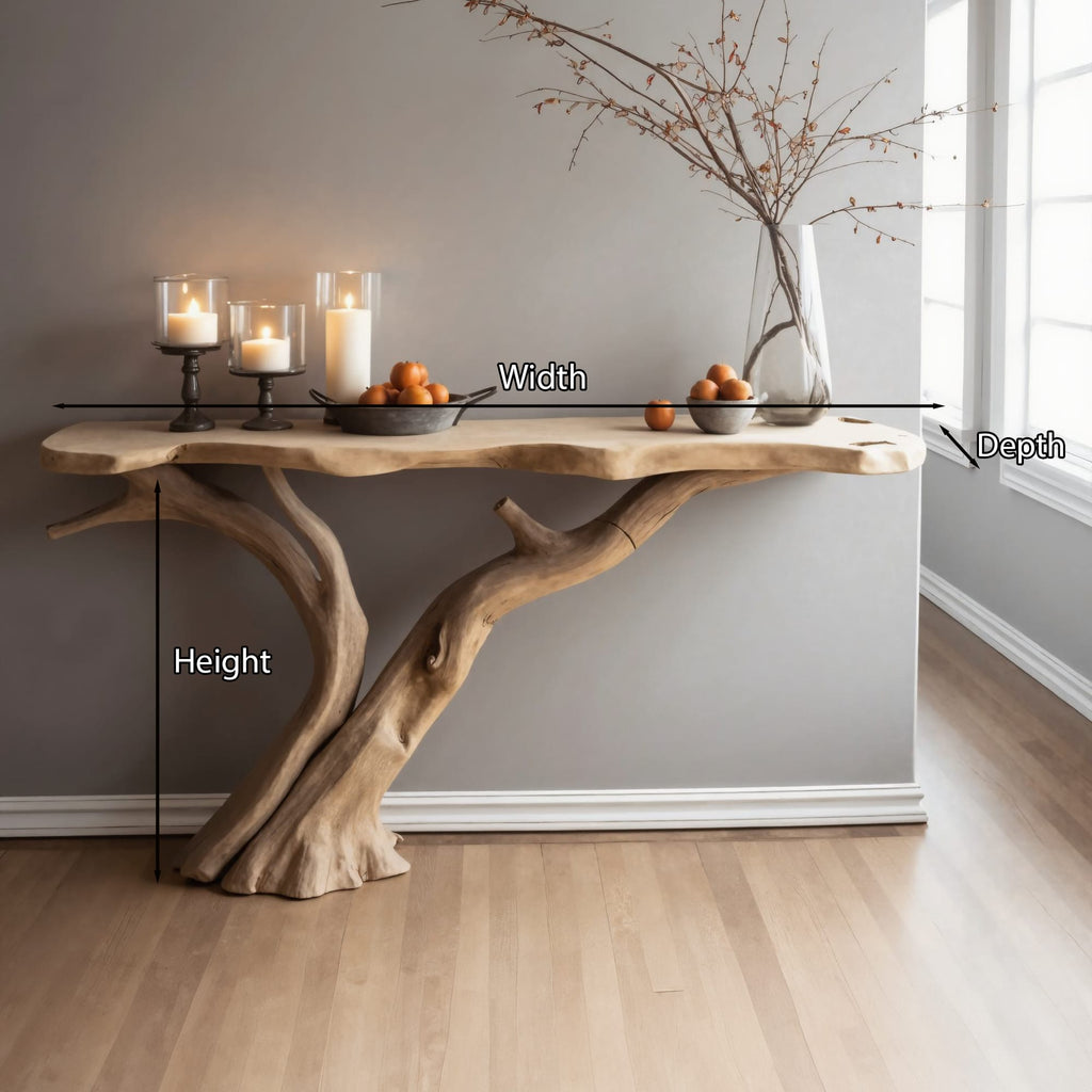 Rustic Console Table Hallwaytable Decorative, solid wood, built to order