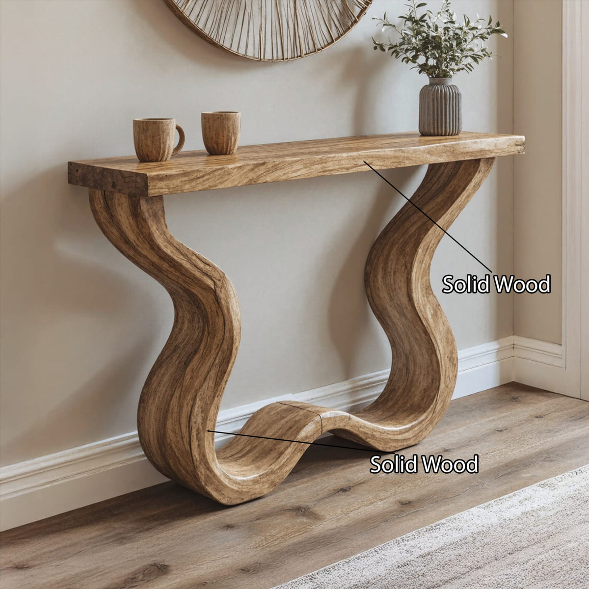 Rustic Console Table Entry Side Table, solid wood, built to order