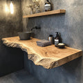 Bathroom Vanity Floating Shelf with Elegant Wooden Finish, solid wood, built to order