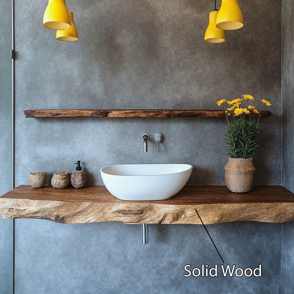 Handcrafted Vanity Bespoke Bathroom Piece, solid wood, built to order