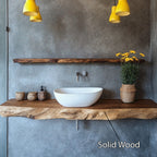 Handcrafted Vanity Bespoke Bathroom Piece, solid wood, built to order