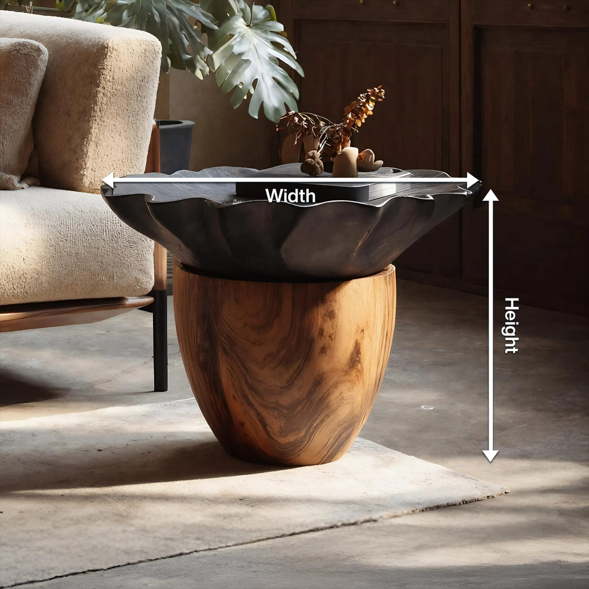 Mid Century Pedestal Side Table