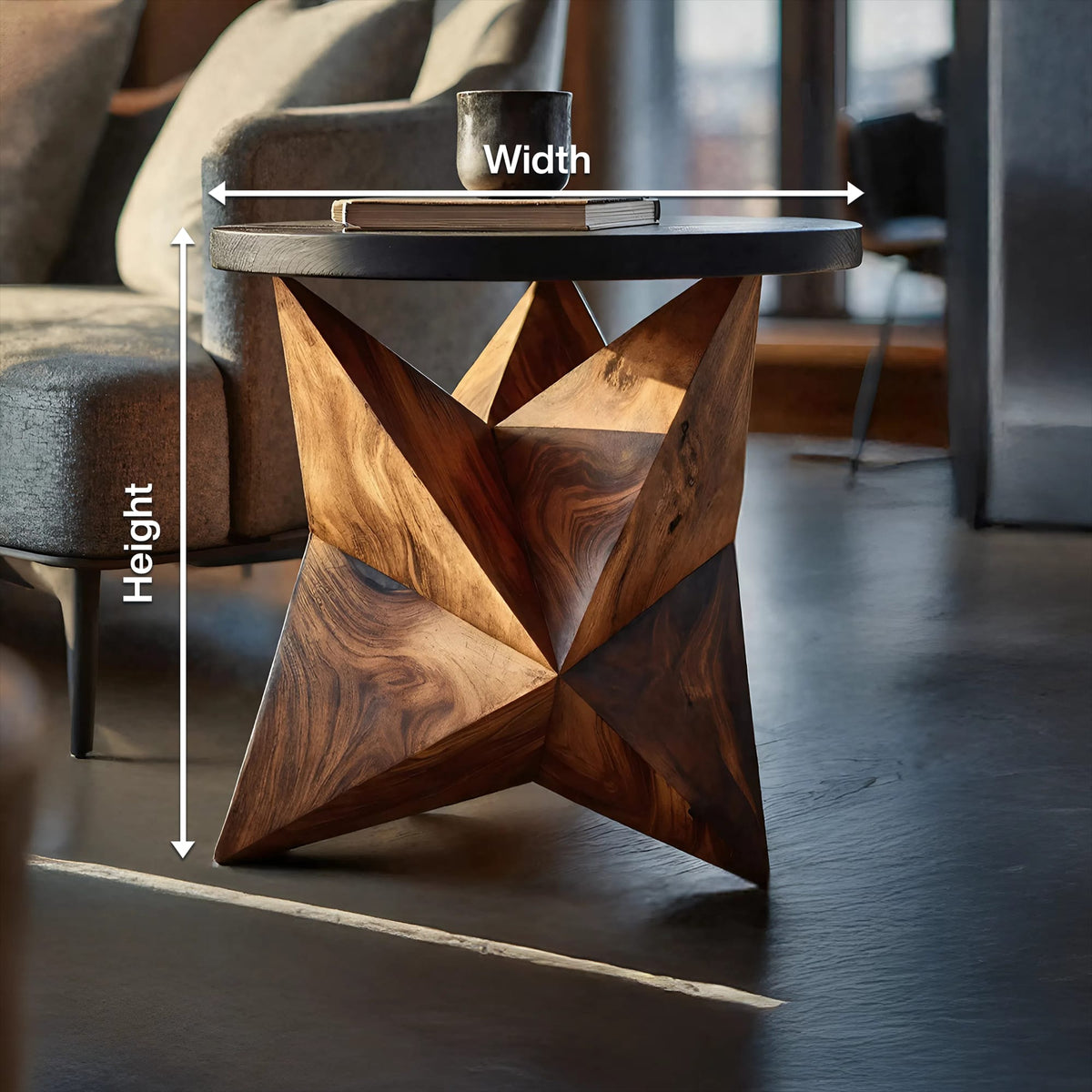 Solid Pedestal Side Table