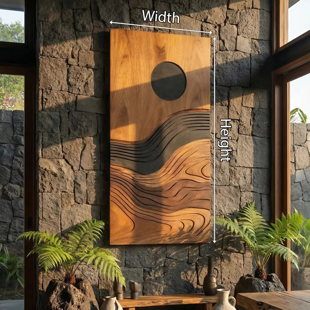 Contemporary Flowing Wall Decor, solid wood, built to order