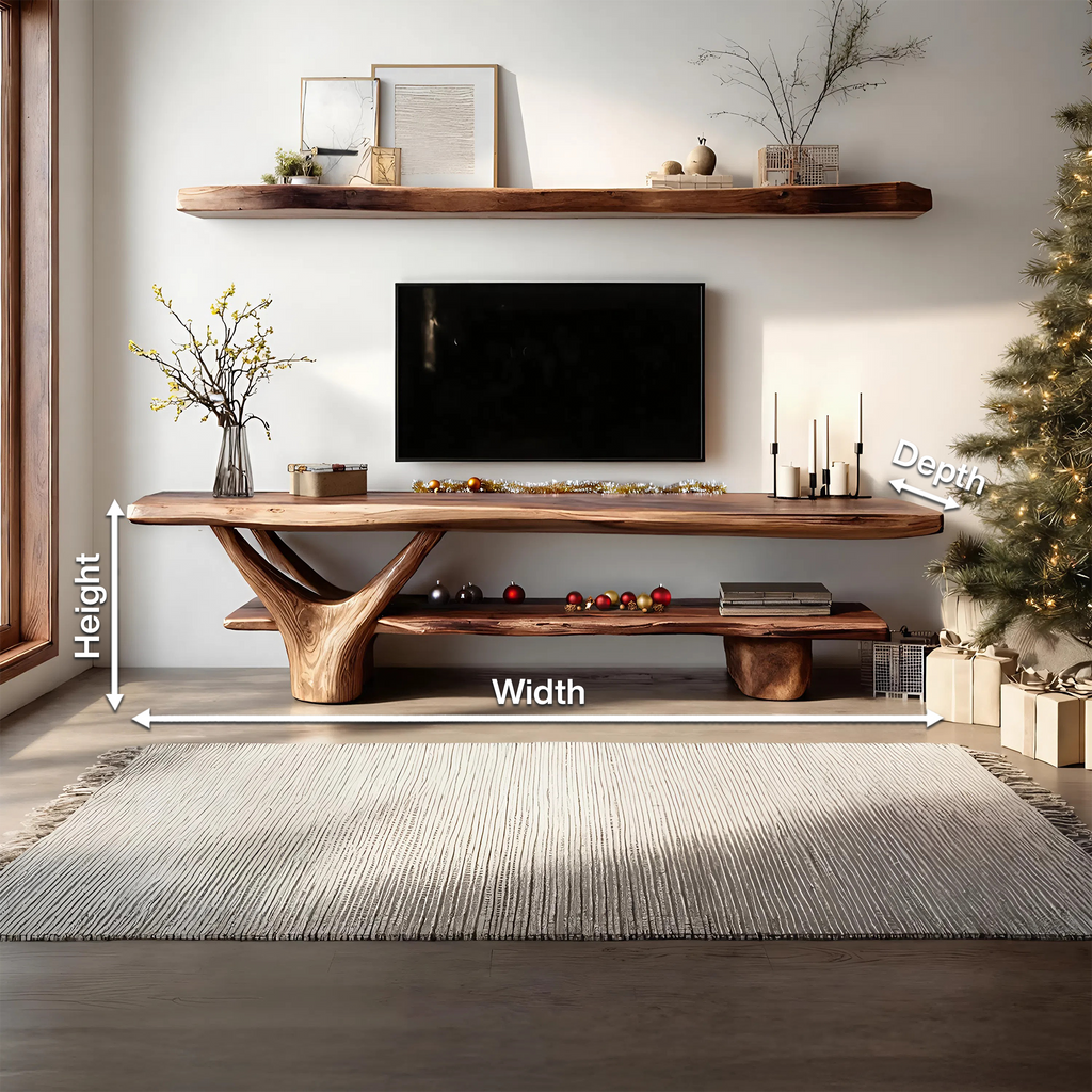 Live Edge TV Console, solid wood, built to order, view 8